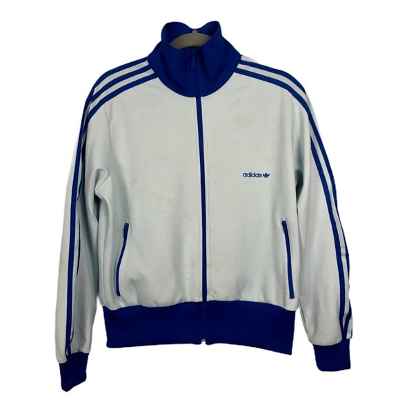 adidas trefoil jacket blue